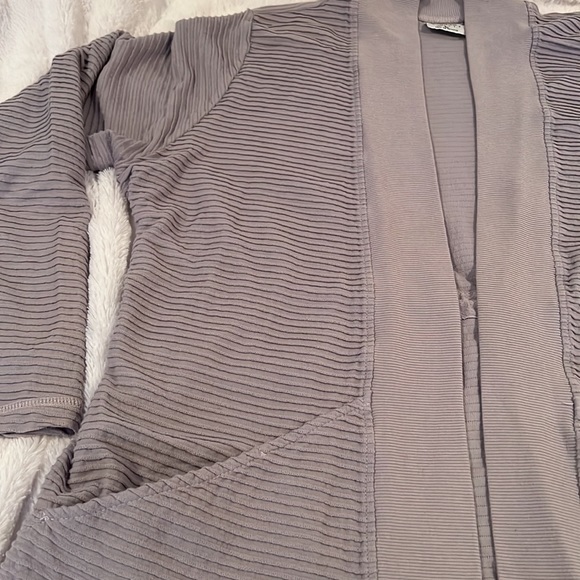 Color Me Cotton ribbed cardigan. Gray size large. - Picture 2 of 9